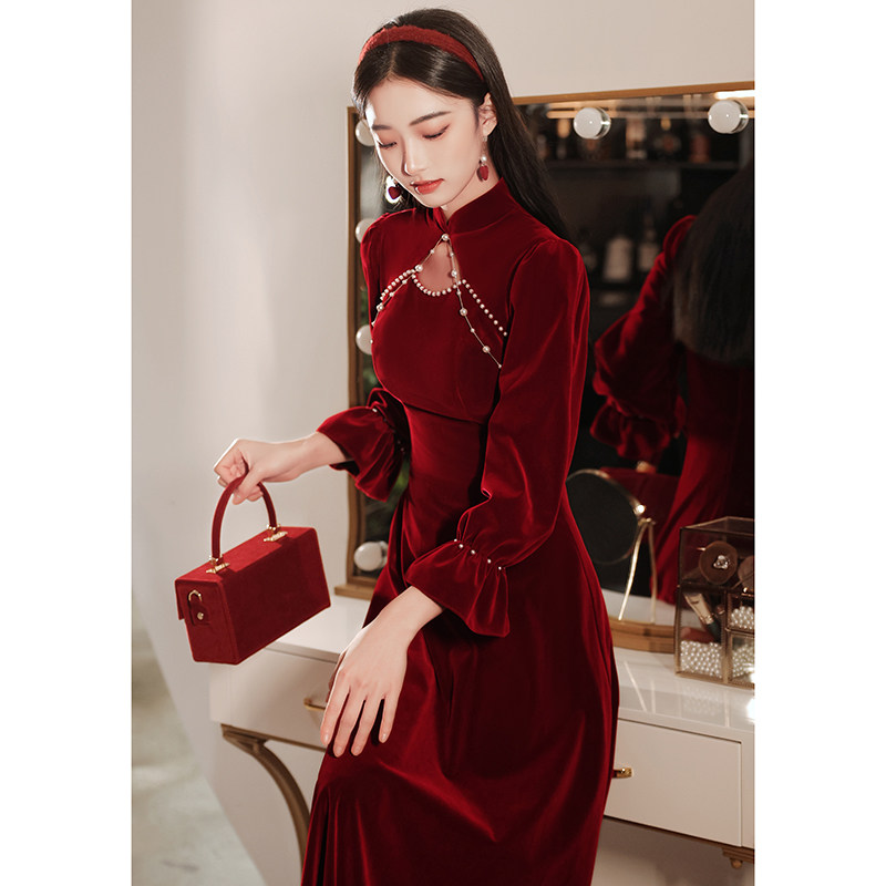 旗袍新娘2021新款结婚礼服裙敬酒服 梦淼礼服/晚装