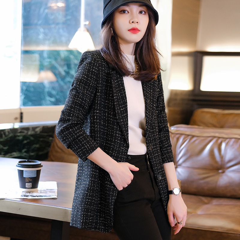 2025秋新款西装外套女韩版宽松时尚气质小西服上衣撞色宁波西装 - 图3