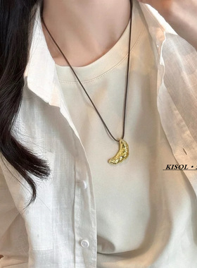 KISOL韩国博主同款牛角包毛衣链~