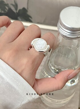 KISOL法式复古冷淡风拉丝戒指潮~