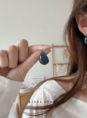 KISOL奶油感糖果色豆豆耳钉耳环~