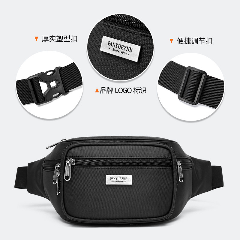 Multifunctional outdoor sports crossbody men's waist bag for summer travel waterproof wear-resistant large capacity cash collection work