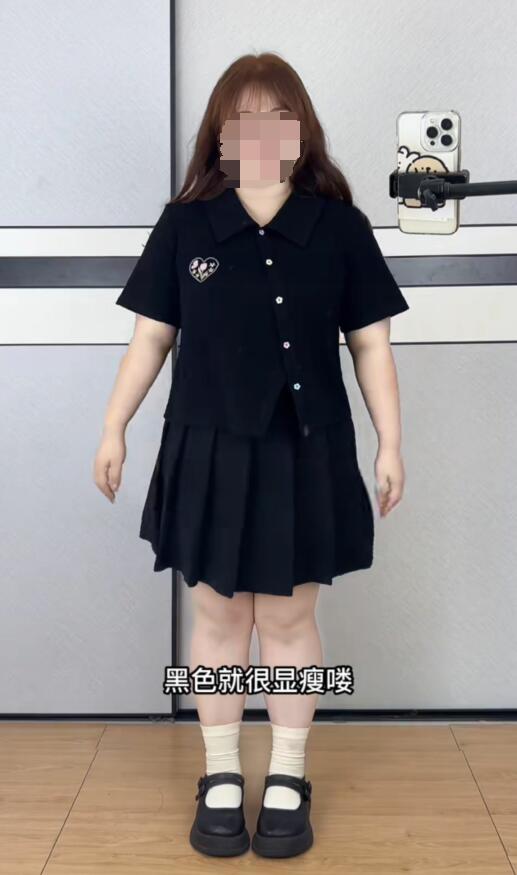 LT STUDIO辣条大码斜排扣设计感郁金香刺绣衬衫女夏宽松遮肉胖mm - 图0