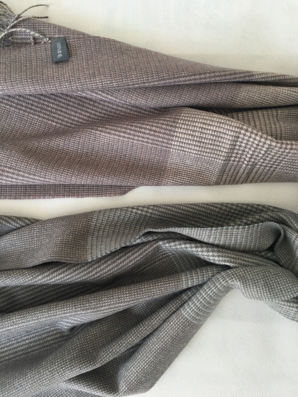 100%纯羊毛大披肩围巾围脖70宽2米长双纱双色千鸟格厚冬保暖 包邮,淘宝优惠券,粉丝福利购,淘宝优惠卷