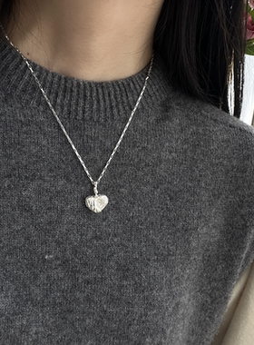 女925纯银轻奢破碎爱心高级项链