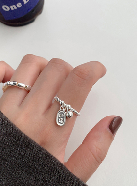 韩国s925纯银戒指女小众设计铃铛
