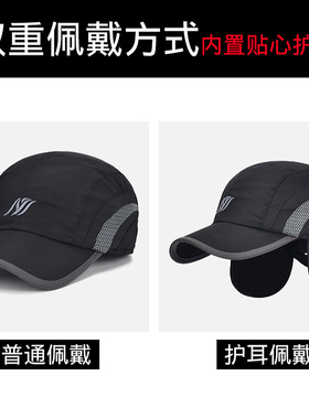 休闲风护耳保暖秋冬季中年棒球帽