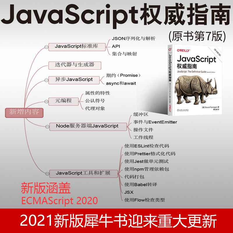 官网正版 JavaScript 权威指南 原书第7版 大卫 弗拉纳根 2020版 程序设计 HTML5 犀牛 Web编程 词法结构 类型转换