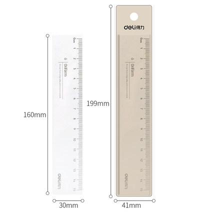 满25包邮 得力71971直尺 15cm直尺 透明塑料尺带波浪尺子 15厘米 - 图2