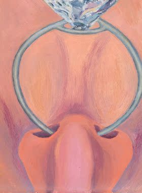 李玉沙 现代抽象戒指原创装饰画客厅玄关水彩画背景墙过道挂画