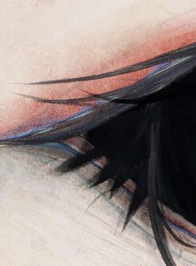 蓝法鑫 现代简约卡通人物眼睛动物装饰画客厅玄关背景墙水彩画