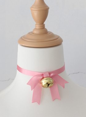 粉色铃铛锁骨链项链choker颈饰环春日野穹同款cos可爱