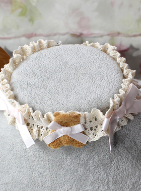 小熊生成色配肉粉色蝴蝶结项链choker配饰Lolita洋装蕾丝花边少女