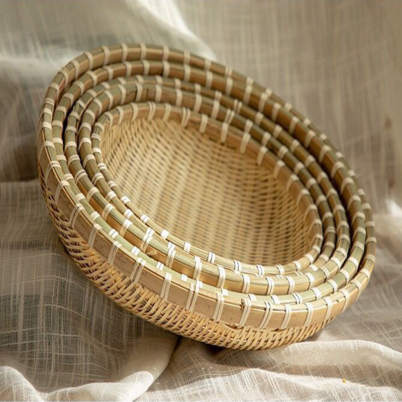 竹编簸箕竹制品圆形家用收纳馒头筐厨房洗菜竹筐农家水果编织竹篮,淘宝优惠券,粉丝福利购,淘宝优惠卷