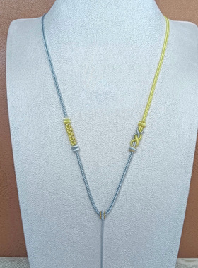 手工编织发财结双色吊坠绳可穿黄金翡翠玉佩毛衣链配饰绳子厂家