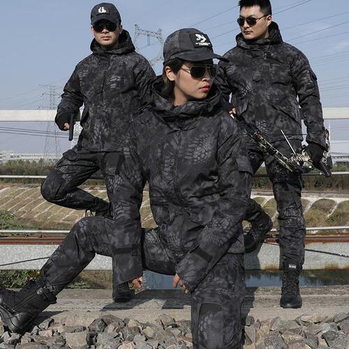 迷彩服套装男女冬季加绒款外套新式户外军迷战术训练服耐磨工作服 - 图1