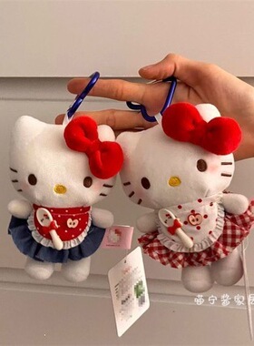 可爱Kitty包包挂件挂饰红苹果KT猫玩偶公仔女生礼物钥匙扣