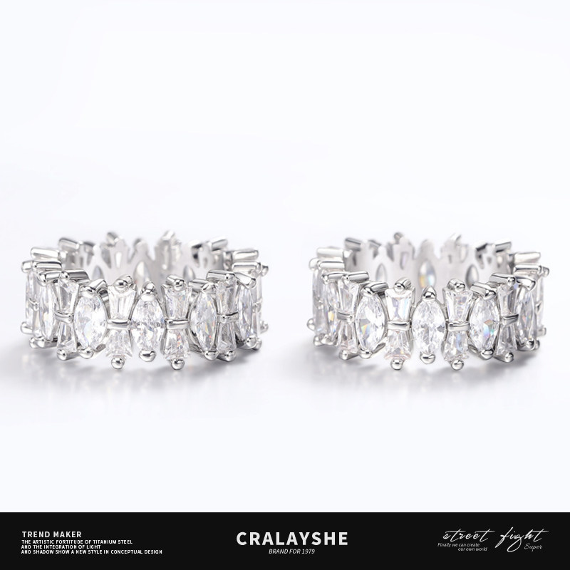 官方正品ico联名ssu蝴蝶结锆石送 cralayshe戒指/指环