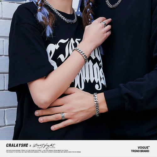 Матовый небольшой дизайнерский трендовый браслет в стиле хип-хоп из нержавеющей стали, официальный продукт, европейский стиль, изысканный стиль