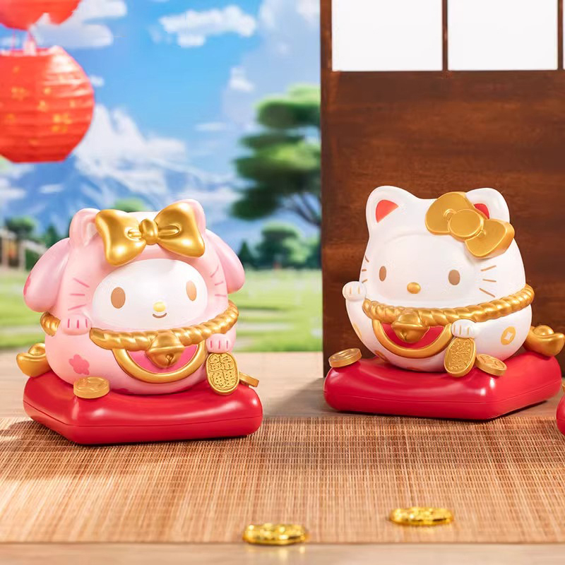 三丽鸥音乐盲盒招财喵摇摇乐库洛米HelloKitty摆件公仔玩偶新礼物-图2