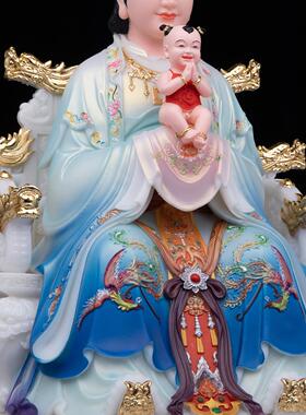 汉白玉三霄娘娘神像摆件家用供奉
