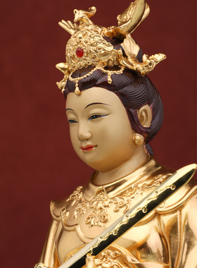 菩源铜中式客厅摆件九天玄女神像