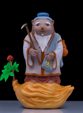 汉白玉桌面狐黄白柳灰家神像摆件