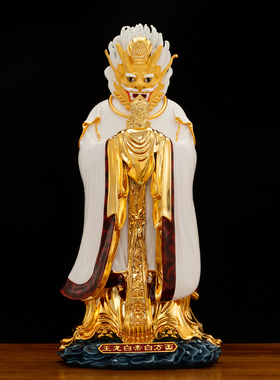 纯手工龙王爷神像摆件黄铜中式