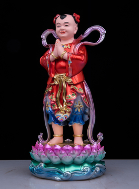 金童玉女招财树脂供奉摆件