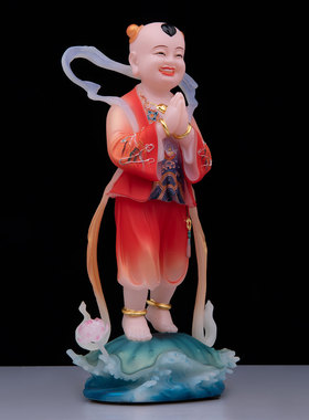 善财龙女像体客厅供奉摆件汉白玉
