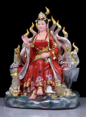 九尾娘娘树脂佛像供奉摆件