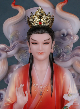 典藏九尾狐像汉白玉九尾红狐真身供奉九尾娘娘公子九姑娘神像摆件