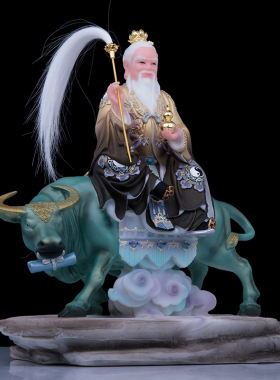 石材中式客厅纯手工太上老君神像