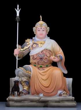 石材保平安客厅二郎神杨戬神像