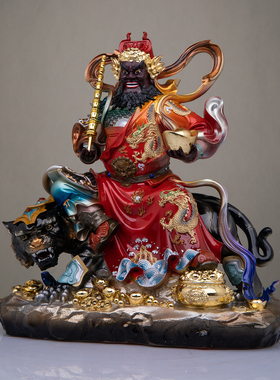 唐彩摆放家用骑虎五路财神客厅