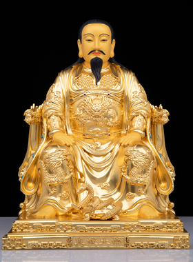 黄铜真武大帝神像祖师爷像体北帝真武大帝祖师爷摆件玄天上帝摆件