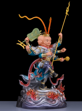 树脂三头六臂三太子摆件