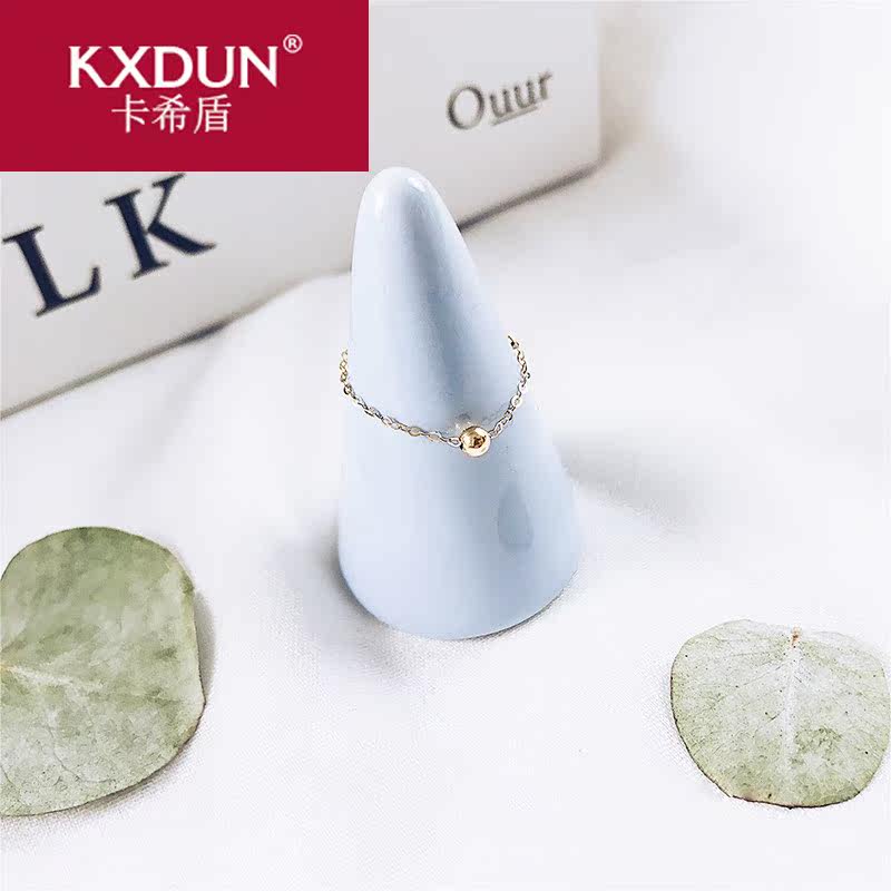 18k金戒指女款软链可调节黄金戒指 卡希盾戒指/指环