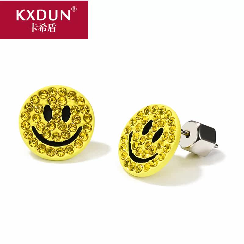 卡希盾日韩国笑脸女士气质圆形耳环 卡希盾耳钉