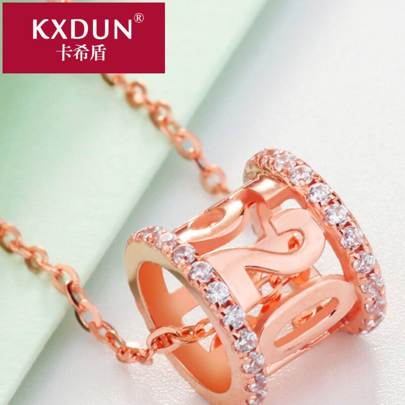 卡希盾新款18k金项链转运珠锁骨链 卡希盾项链