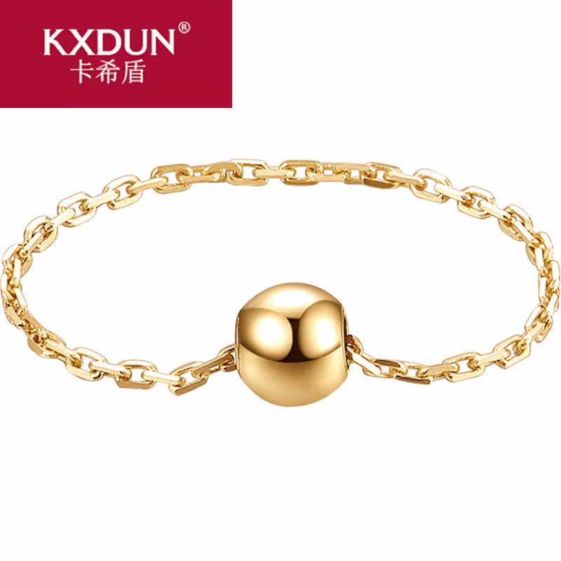 18k金戒指女款软链可调节黄金戒指 卡希盾戒指/指环