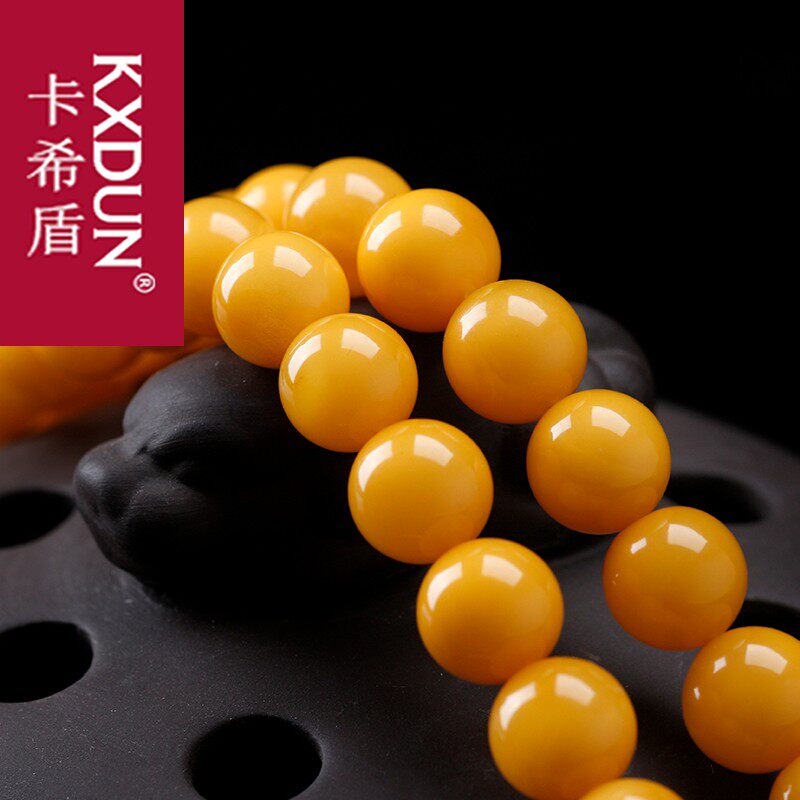 kxdun貔貅吊坠蜜蜡天然鸡油黄手链 卡希盾手链