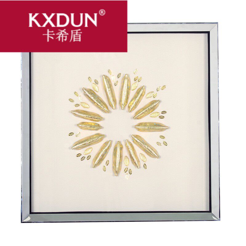 kxdun /卡希盾手工软陶金箔立体墙 卡希盾摆件