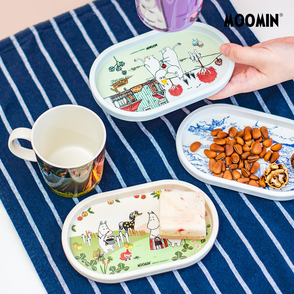 姆明小托盘 日式椭圆树脂下午茶甜品碟 盲盒ins风桌面收纳置物盘,淘宝优惠券,粉丝福利购,淘宝优惠卷