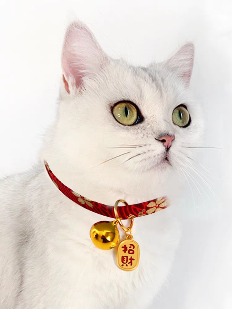 宠物脖子铃铛猫项圈可爱猫咪小型犬小狗小猫饰品可调节狗项链脖圈 - 图0