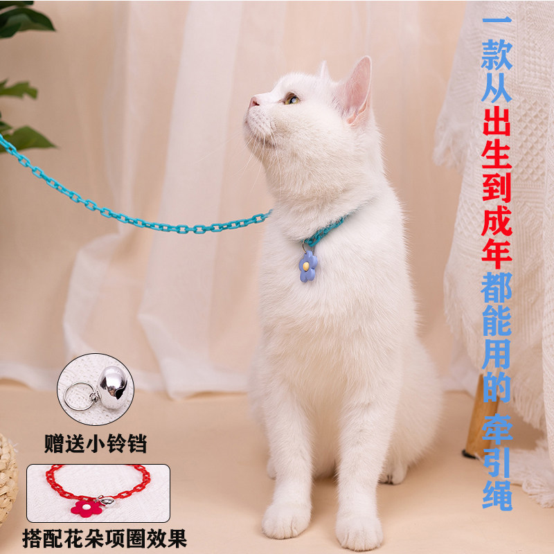 小奶猫牵引绳专用猫咪链子可调节迷你遛猫绳茶杯犬遛狗绳防挣脱,淘宝优惠券,粉丝福利购,淘宝优惠卷