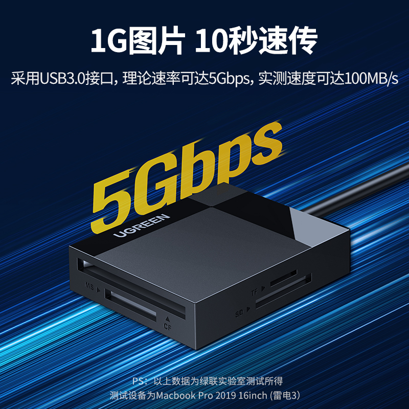 绿联读卡器四合一sd卡tf/cf高速usb3.0安卓typec手机电脑两用转换多功能ms内存适用于尼康索尼单反佳能相机 - 图1