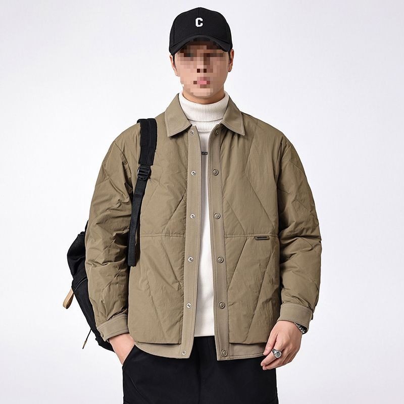 新国标90白鸭绒轻薄羽绒服男宽松大码冬季新款加厚保暖衬衫领外套,淘宝优惠券,粉丝福利购,淘宝优惠卷