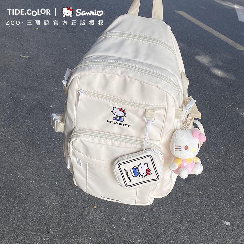 tidecolor联名三丽鸥 大容量背包hellokitty初中学生书包双肩包女