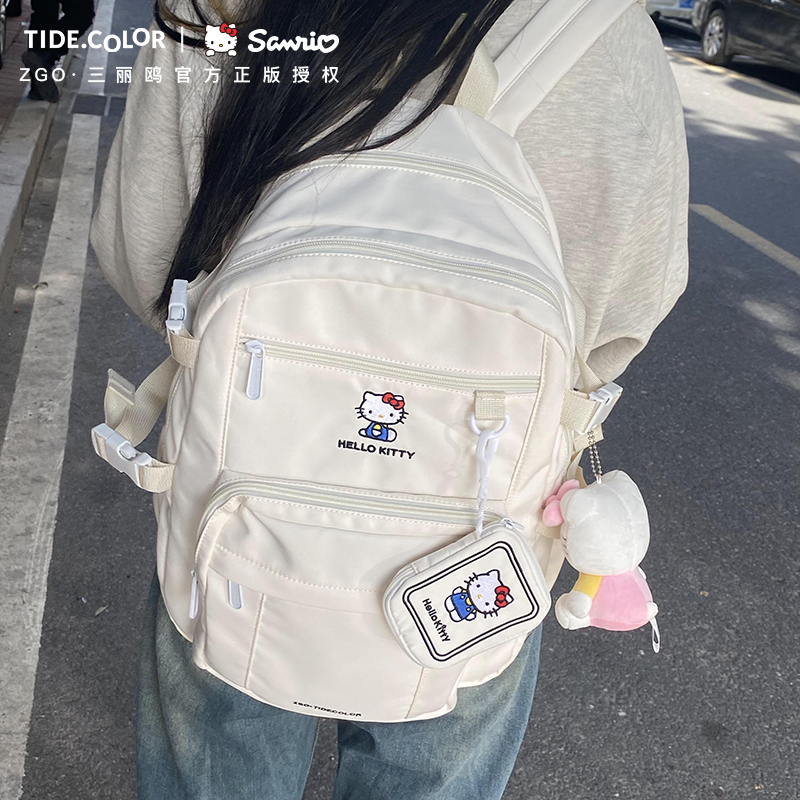 tidecolor联名三丽鸥 大容量背包hellokitty初中学生书包双肩包女